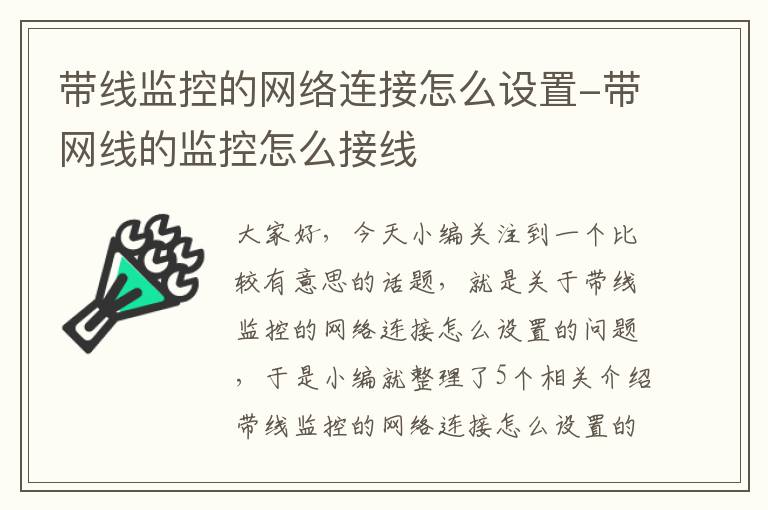 带线监控的网络连接怎么设置-带网线的监控怎么接线