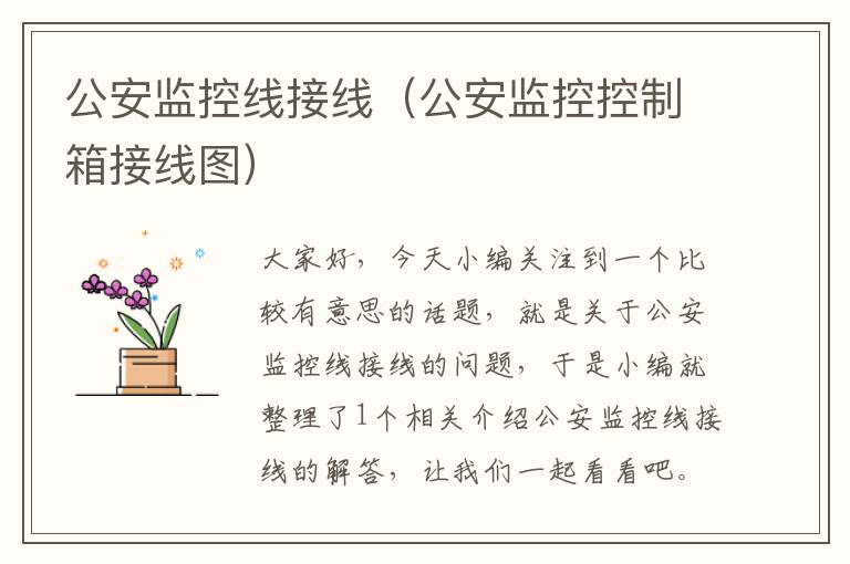 公安监控线接线（公安监控控制箱接线图）