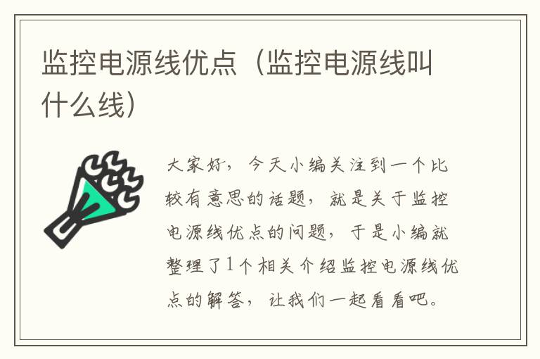 监控电源线优点（监控电源线叫什么线）