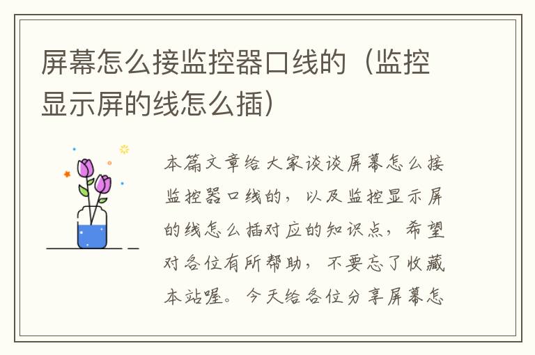 屏幕怎么接监控器口线的（监控显示屏的线怎么插）