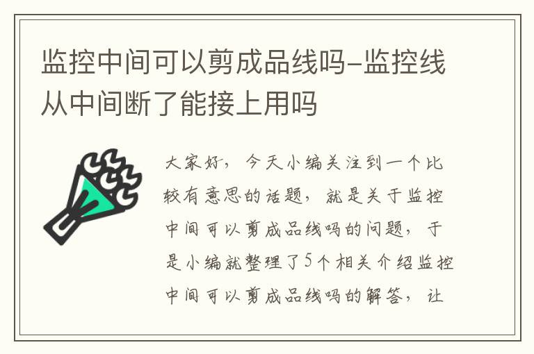 监控中间可以剪成品线吗-监控线从中间断了能接上用吗