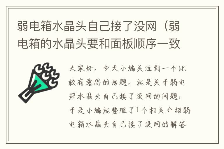 弱电箱水晶头自己接了没网（弱电箱的水晶头要和面板顺序一致吗）