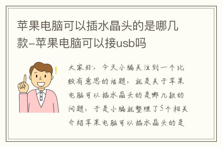 苹果电脑可以插水晶头的是哪几款-苹果电脑可以接usb吗