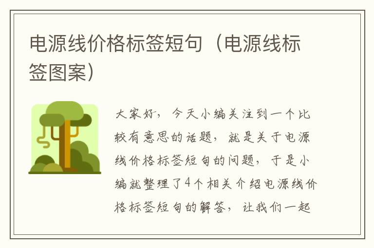 电源线价格标签短句（电源线标签图案）