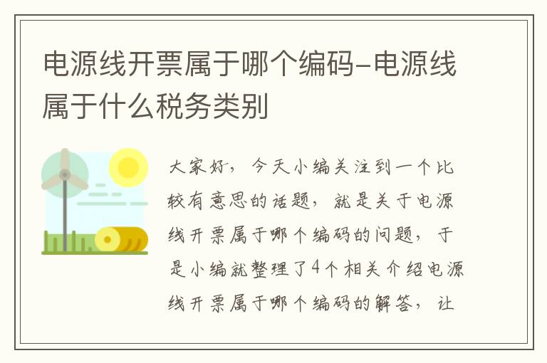 电源线开票属于哪个编码-电源线属于什么税务类别