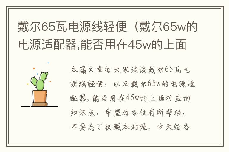 戴尔65瓦电源线轻便（戴尔65w的电源适配器,能否用在45w的上面）