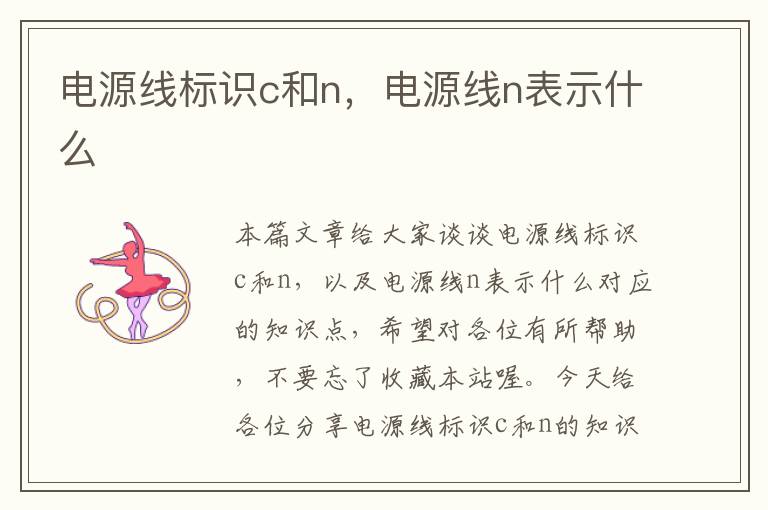 电源线标识c和n，电源线n表示什么