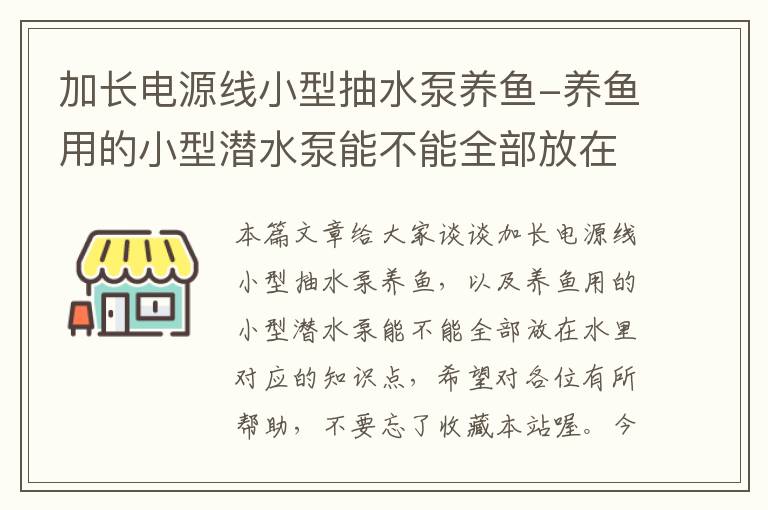 加长电源线小型抽水泵养鱼-养鱼用的小型潜水泵能不能全部放在水里