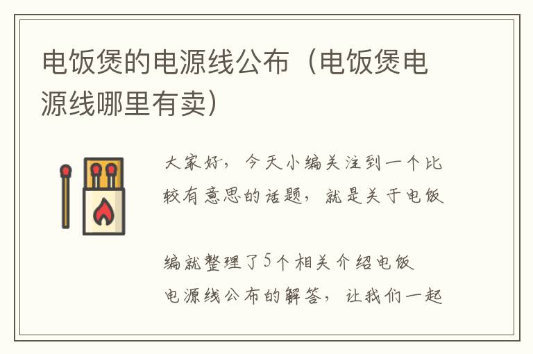 电饭煲的电源线公布（电饭煲电源线哪里有卖）