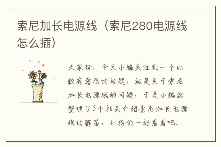 索尼加长电源线（索尼280电源线怎么插）