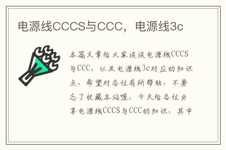 电源线CCCS与CCC，电源线3c