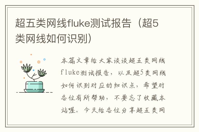 超五类网线fluke测试报告（超5类网线如何识别）