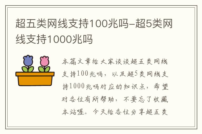 超五类网线支持100兆吗-超5类网线支持1000兆吗