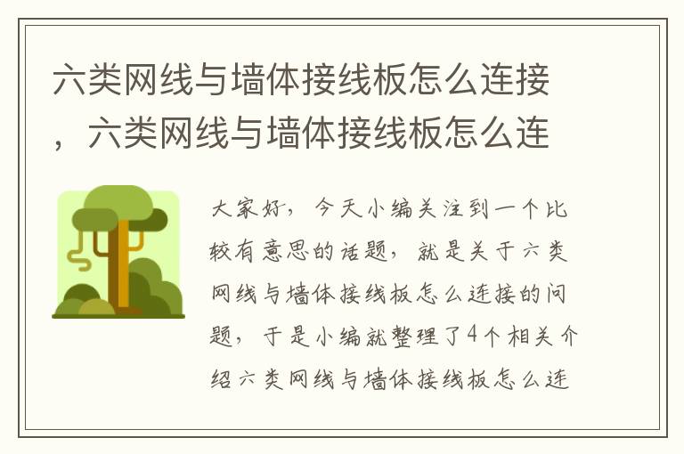 六类网线与墙体接线板怎么连接，六类网线与墙体接线板怎么连接的