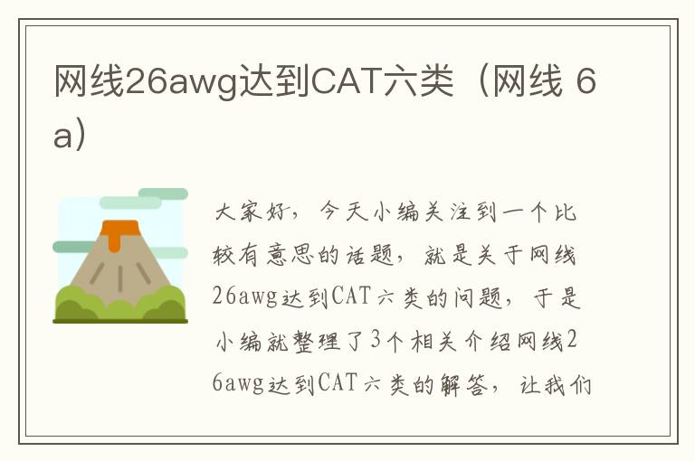 网线26awg达到CAT六类（网线 6a）