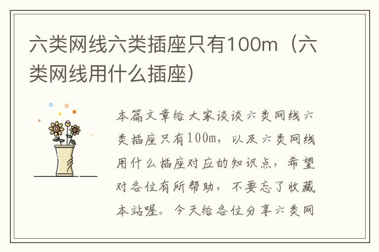 六类网线六类插座只有100m（六类网线用什么插座）