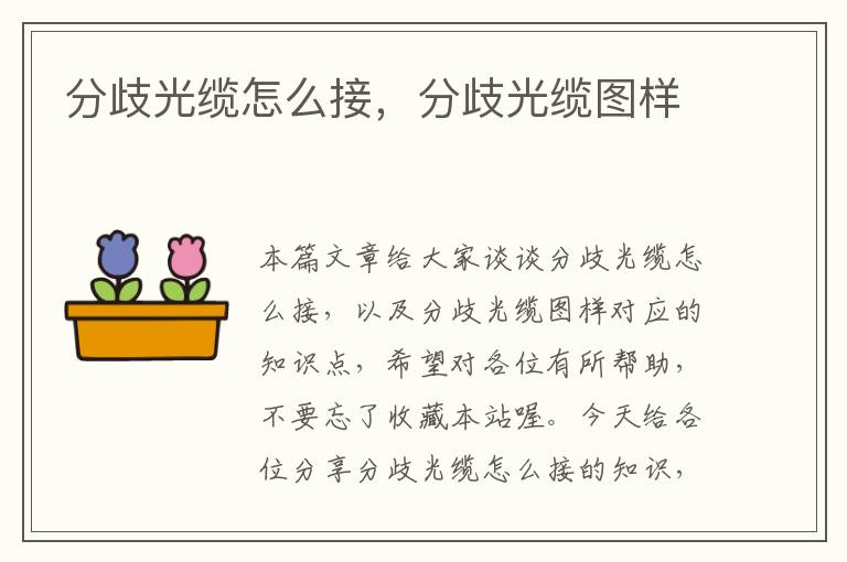 分歧光缆怎么接，分歧光缆图样