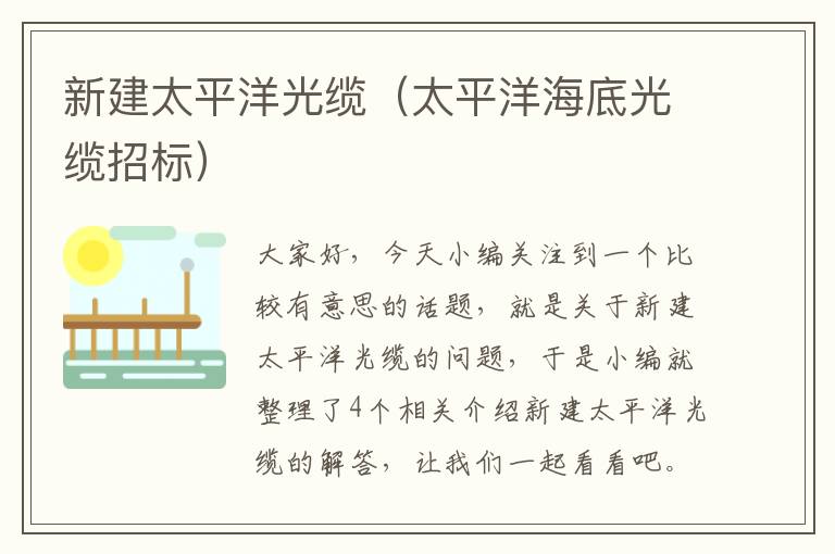 新建太平洋光缆（太平洋海底光缆招标）