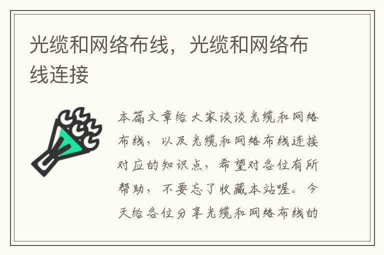 光缆和网络布线，光缆和网络布线连接