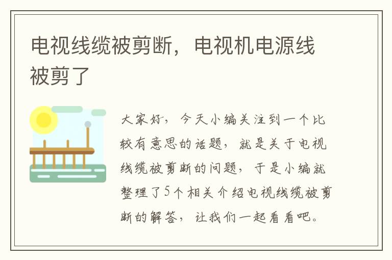 电视线缆被剪断，电视机电源线被剪了