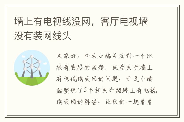 墙上有电视线没网，客厅电视墙没有装网线头