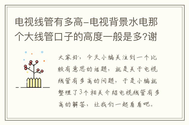 电视线管有多高-电视背景水电那个大线管口子的高度一般是多?谢谢