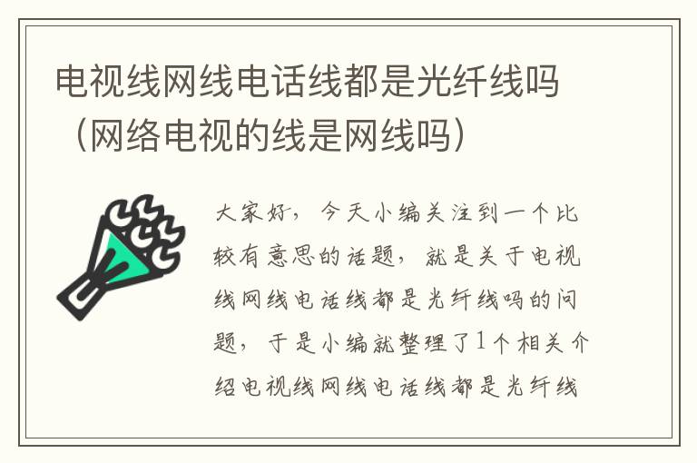 电视线网线电话线都是光纤线吗（网络电视的线是网线吗）