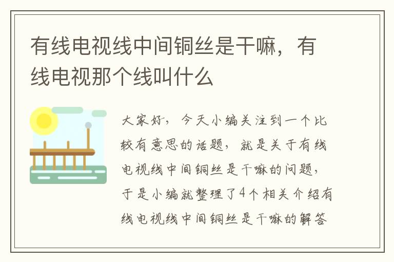 有线电视线中间铜丝是干嘛，有线电视那个线叫什么