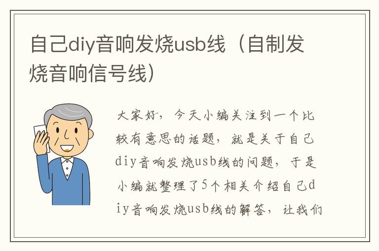 自己diy音响发烧usb线（自制发烧音响信号线）