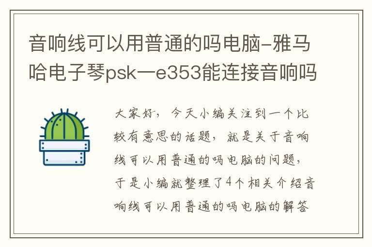 音响线可以用普通的吗电脑-雅马哈电子琴psk一e353能连接音响吗？