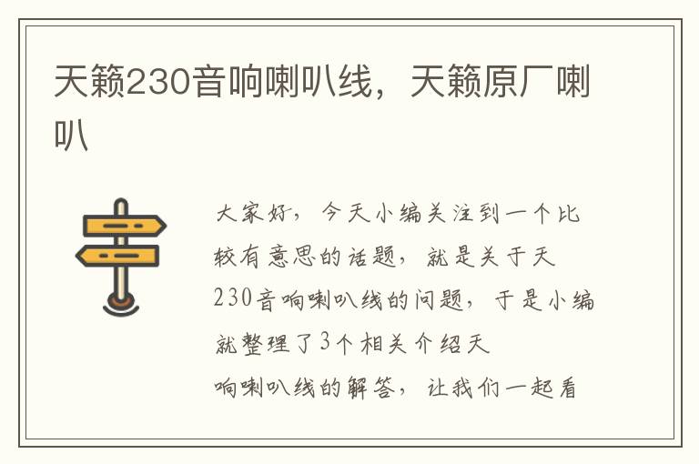 天籁230音响喇叭线，天籁原厂喇叭