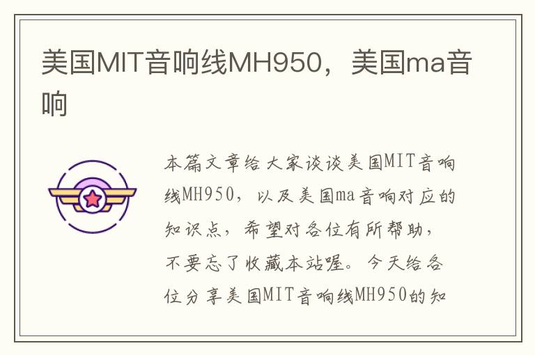 美国MIT音响线MH950，美国ma音响