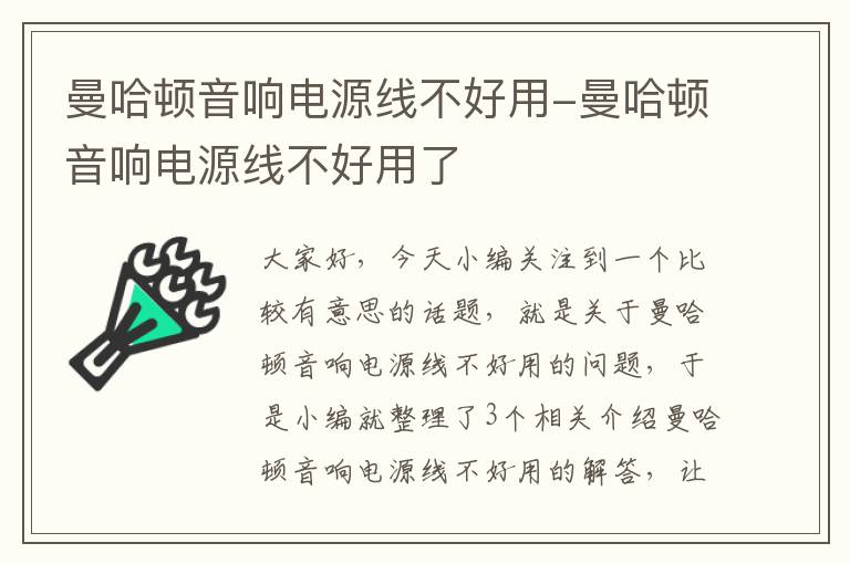 曼哈顿音响电源线不好用-曼哈顿音响电源线不好用了