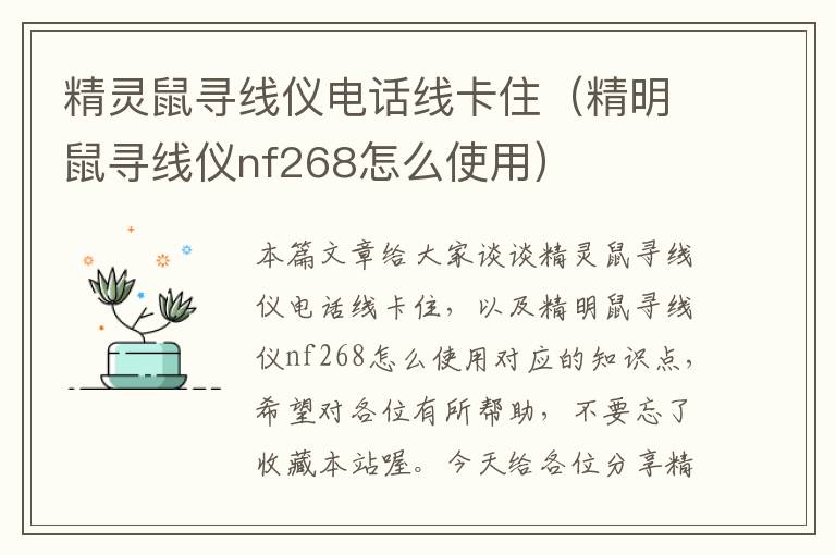 精灵鼠寻线仪电话线卡住（精明鼠寻线仪nf268怎么使用）