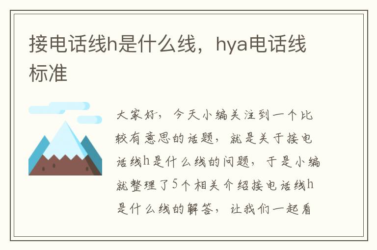 接电话线h是什么线，hya电话线标准