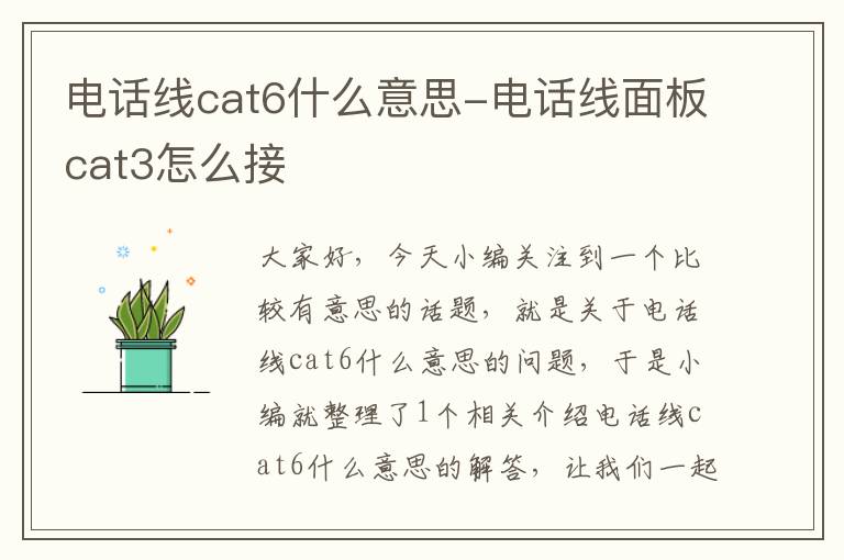 电话线cat6什么意思-电话线面板cat3怎么接