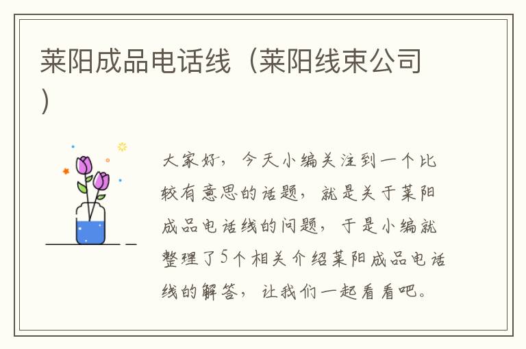 莱阳成品电话线（莱阳线束公司）