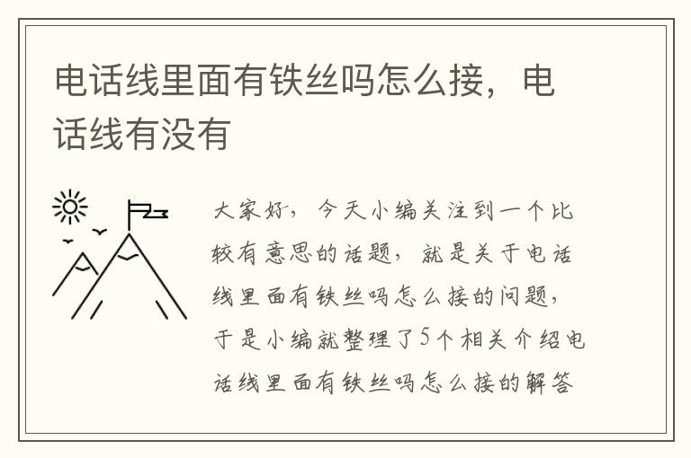 电话线里面有铁丝吗怎么接，电话线有没有