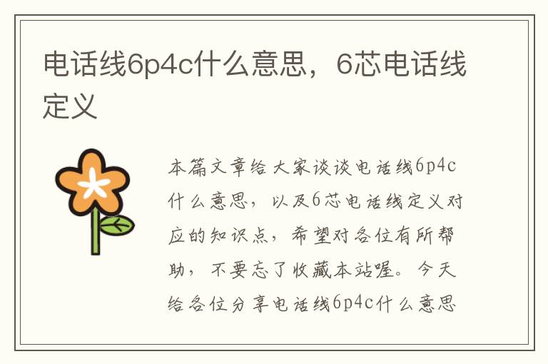 电话线6p4c什么意思，6芯电话线定义