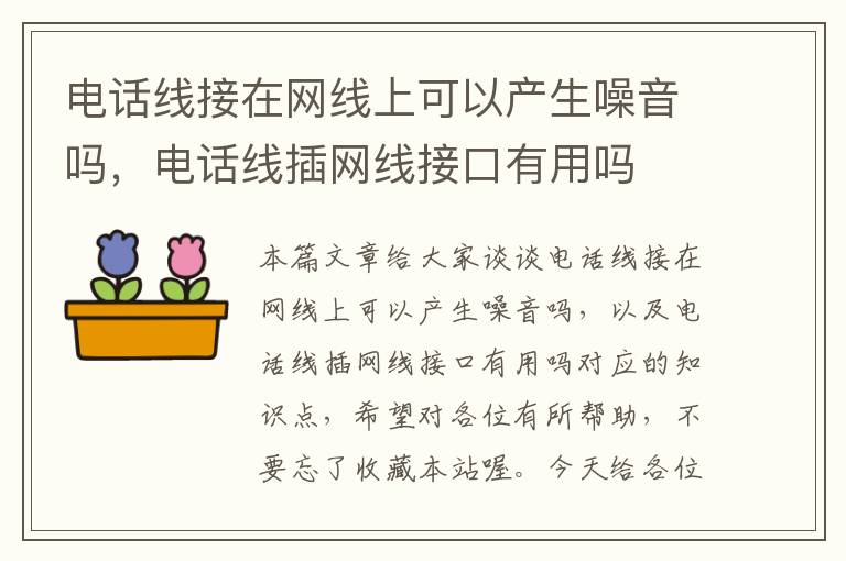 电话线接在网线上可以产生噪音吗，电话线插网线接口有用吗