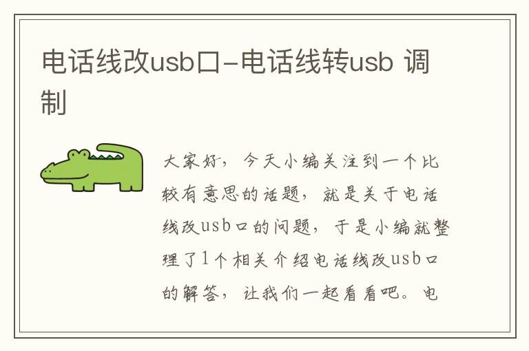 电话线改usb口-电话线转usb 调制