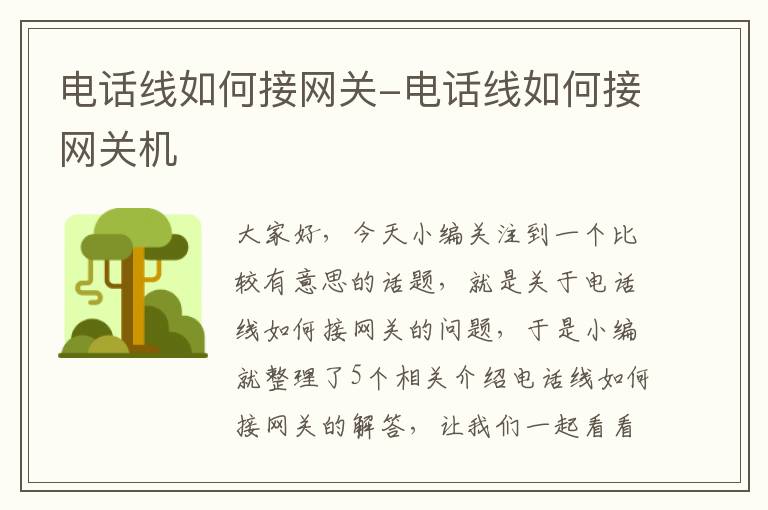 电话线如何接网关-电话线如何接网关机