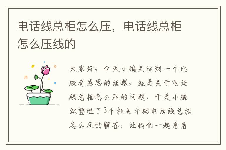 电话线总柜怎么压，电话线总柜怎么压线的