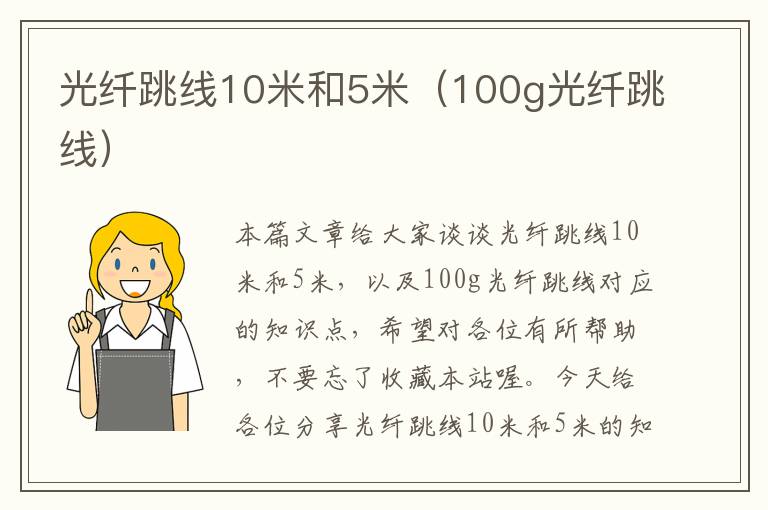 光纤跳线10米和5米（100g光纤跳线）