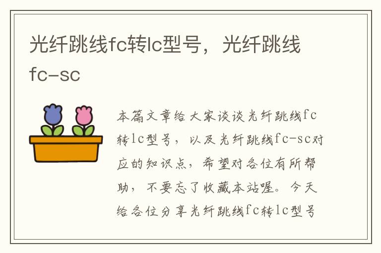 光纤跳线fc转lc型号，光纤跳线fc-sc