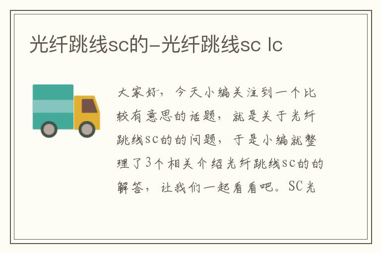 光纤跳线sc的-光纤跳线sc lc