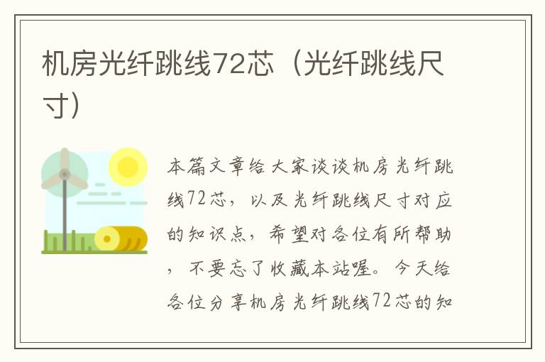 机房光纤跳线72芯（光纤跳线尺寸）