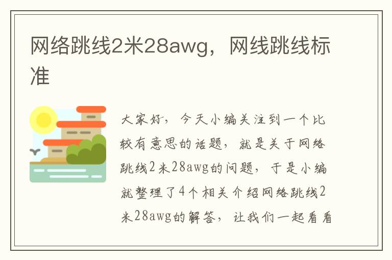 网络跳线2米28awg，网线跳线标准