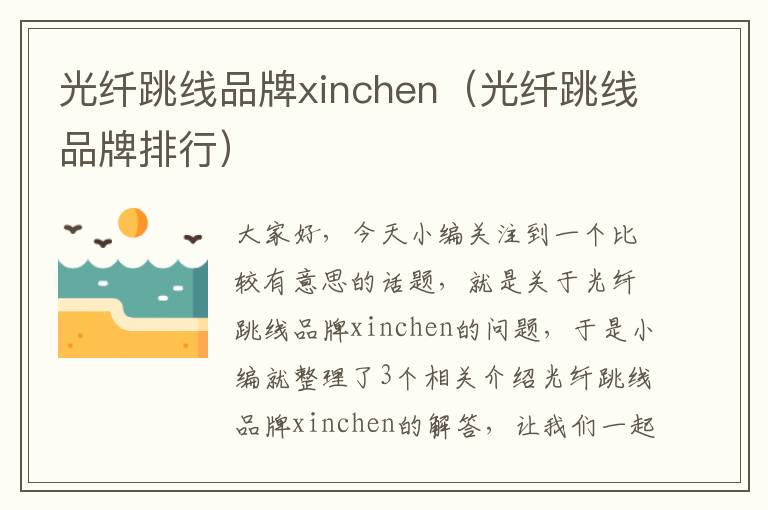 光纤跳线品牌xinchen（光纤跳线品牌排行）