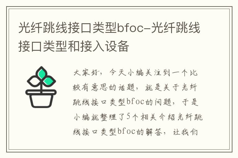 光纤跳线接口类型bfoc-光纤跳线接口类型和接入设备